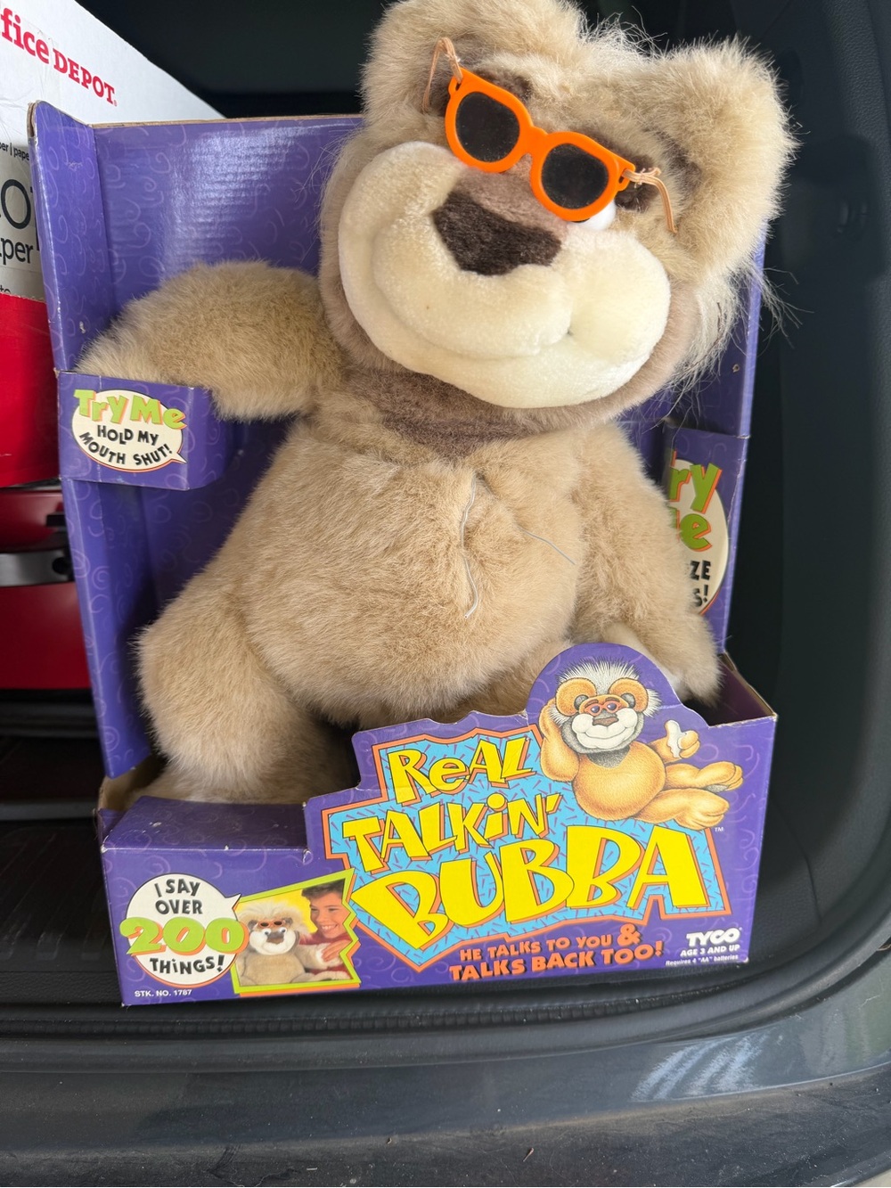 Mattel Beige Plush Bear with Orange Sunglasses